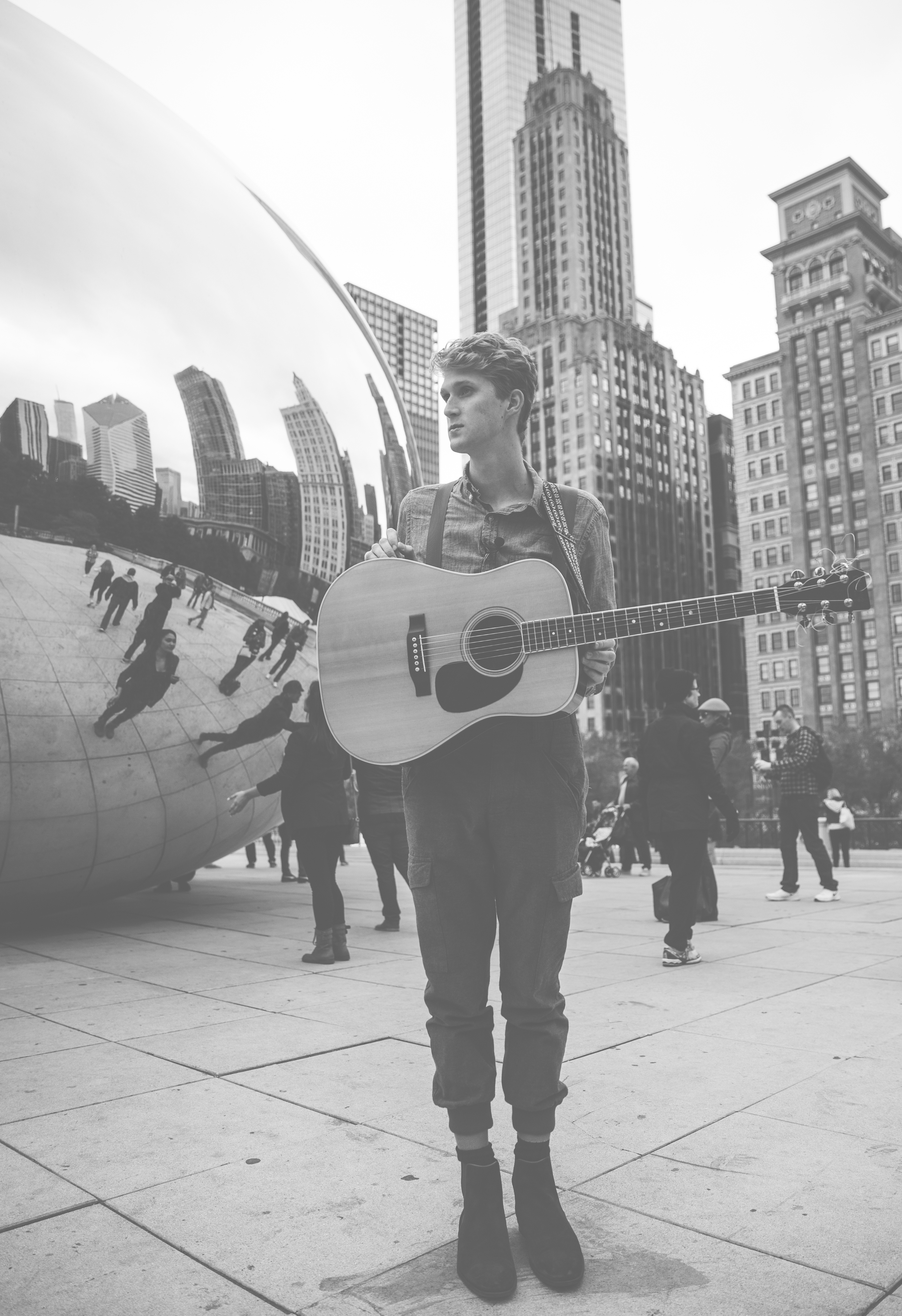busking on the streets of Chicago. Oct. 2015.
