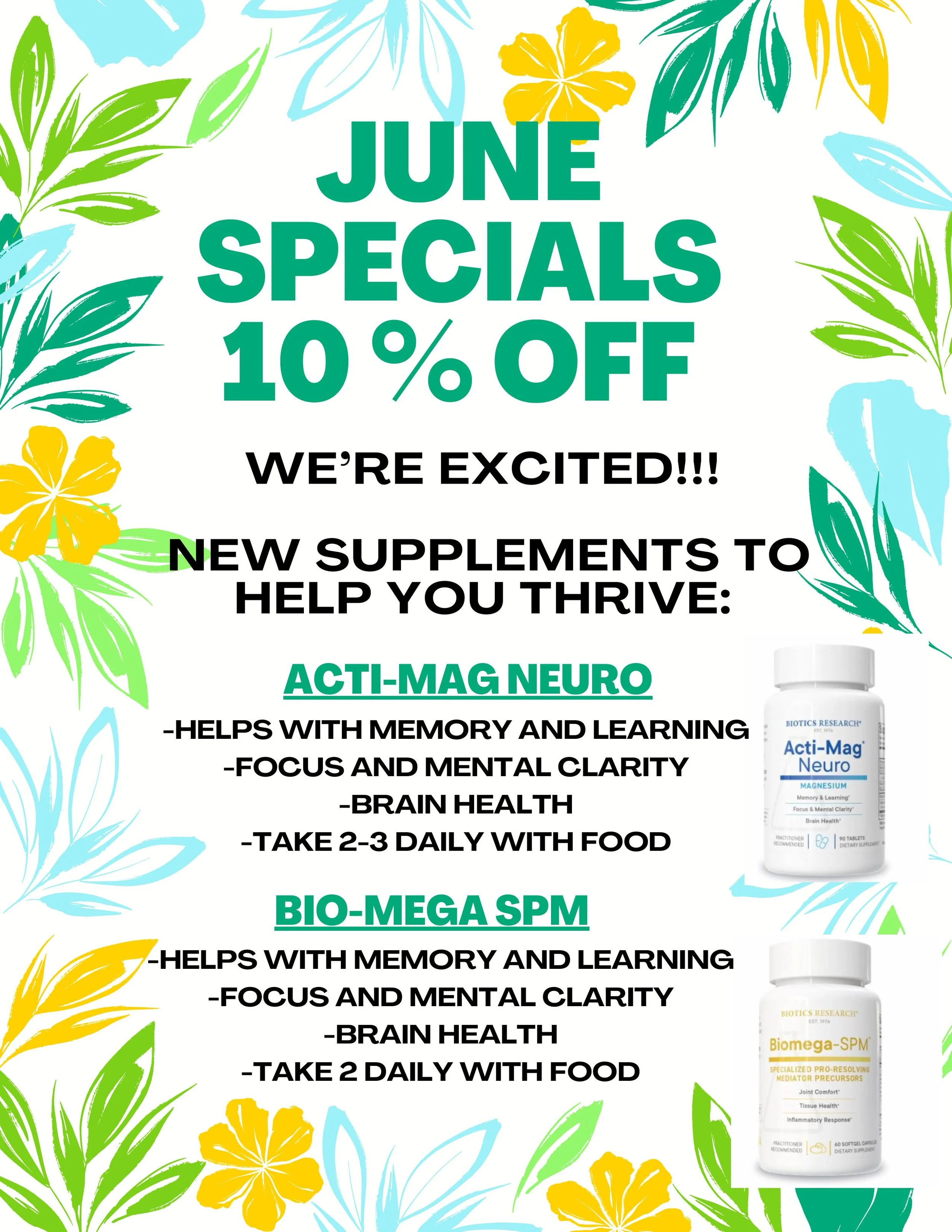 The Drugless Doctors June In-Office Product Specials