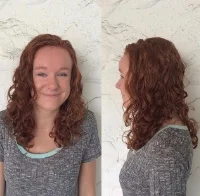 Ouidad carve and slice on beautiful red hair