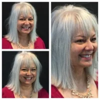Swelling zigzag graduation with twisted flower layering in the top and crown. All natural color and hand dried.