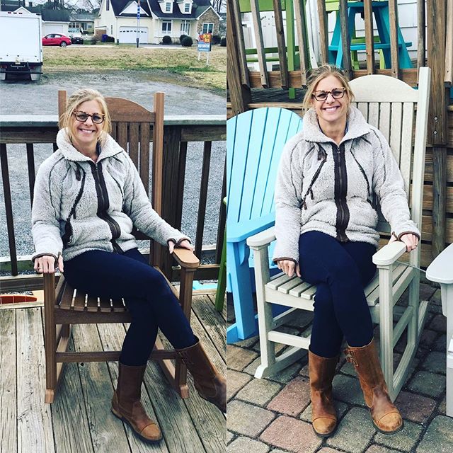 So it&rsquo;s about that time again... matching the chairs! Do you like the lighter Natural Birch or the darker Antique Mahogany? These look like real wood but made from 100% recycled Milk bottles! #madeintheusa