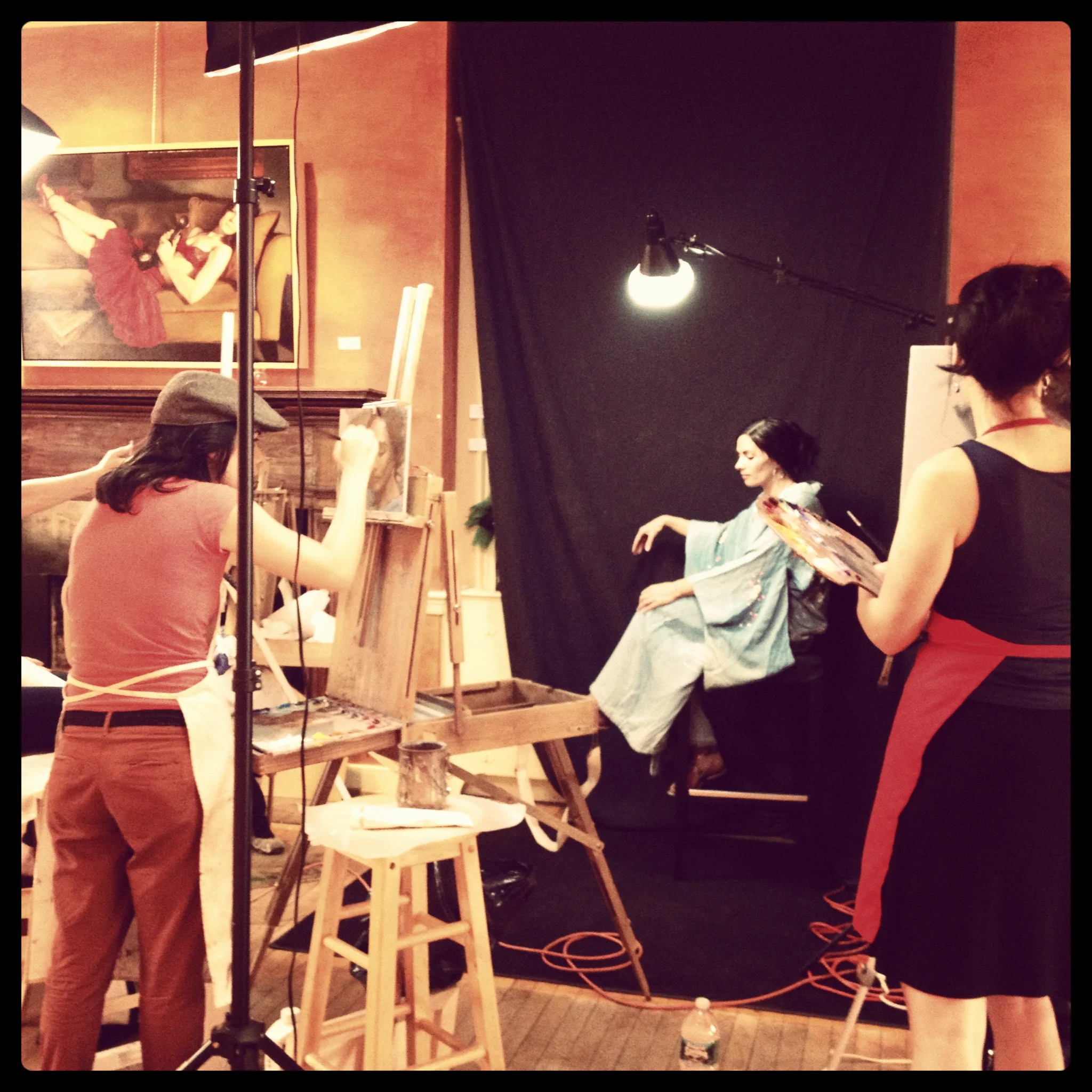  Face Off painting event at Principle Gallery [Artists: Mia Bergeron &amp; Rachel Constantine] 