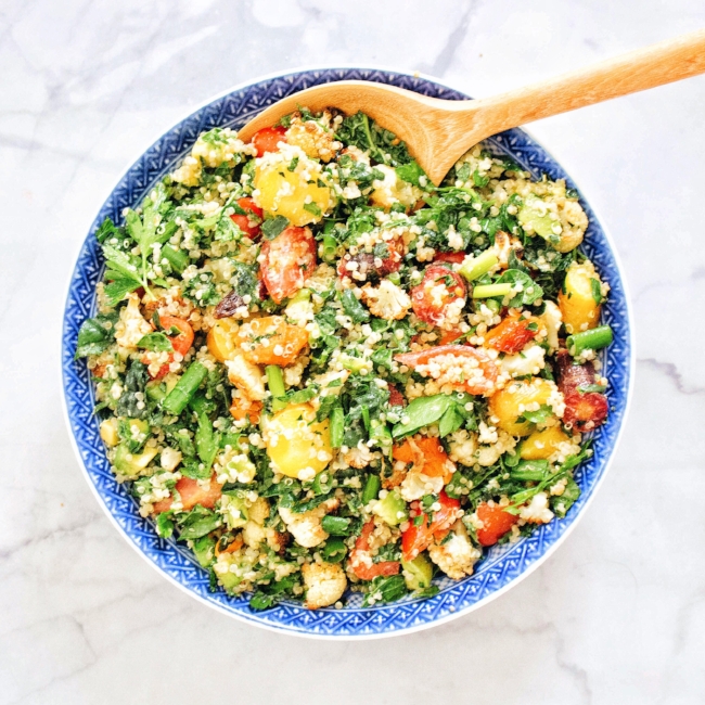 Roasted Carrot and Cauliflower Quinoa Kale Salad — Kale Me Maybe