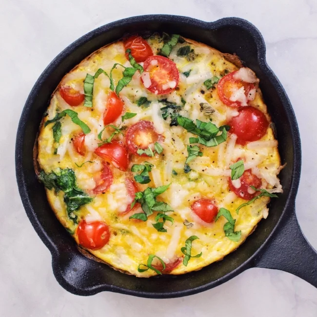 Kale, Tomato, and Basil "Frittata"