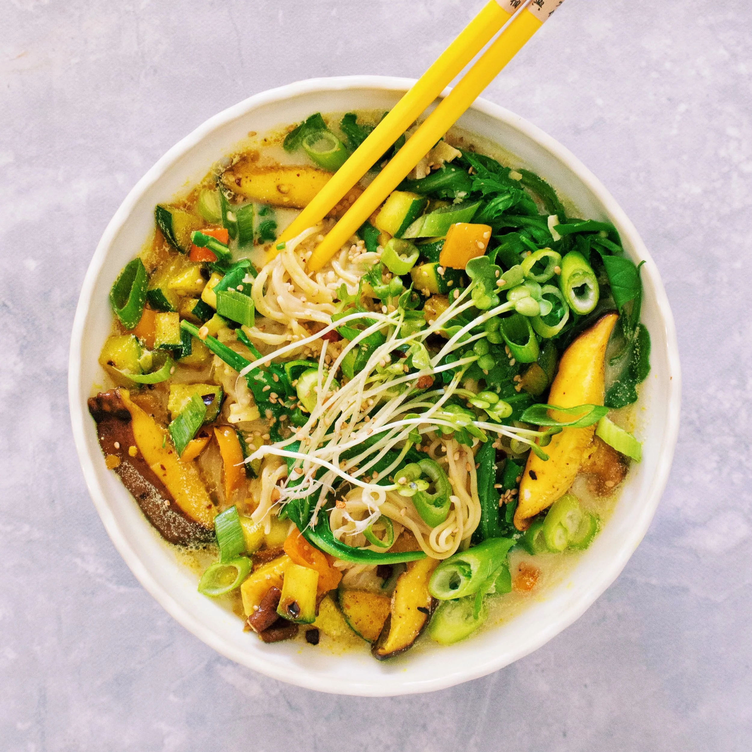 Creamy Vegan Turmeric and Miso Ramen with Veggies