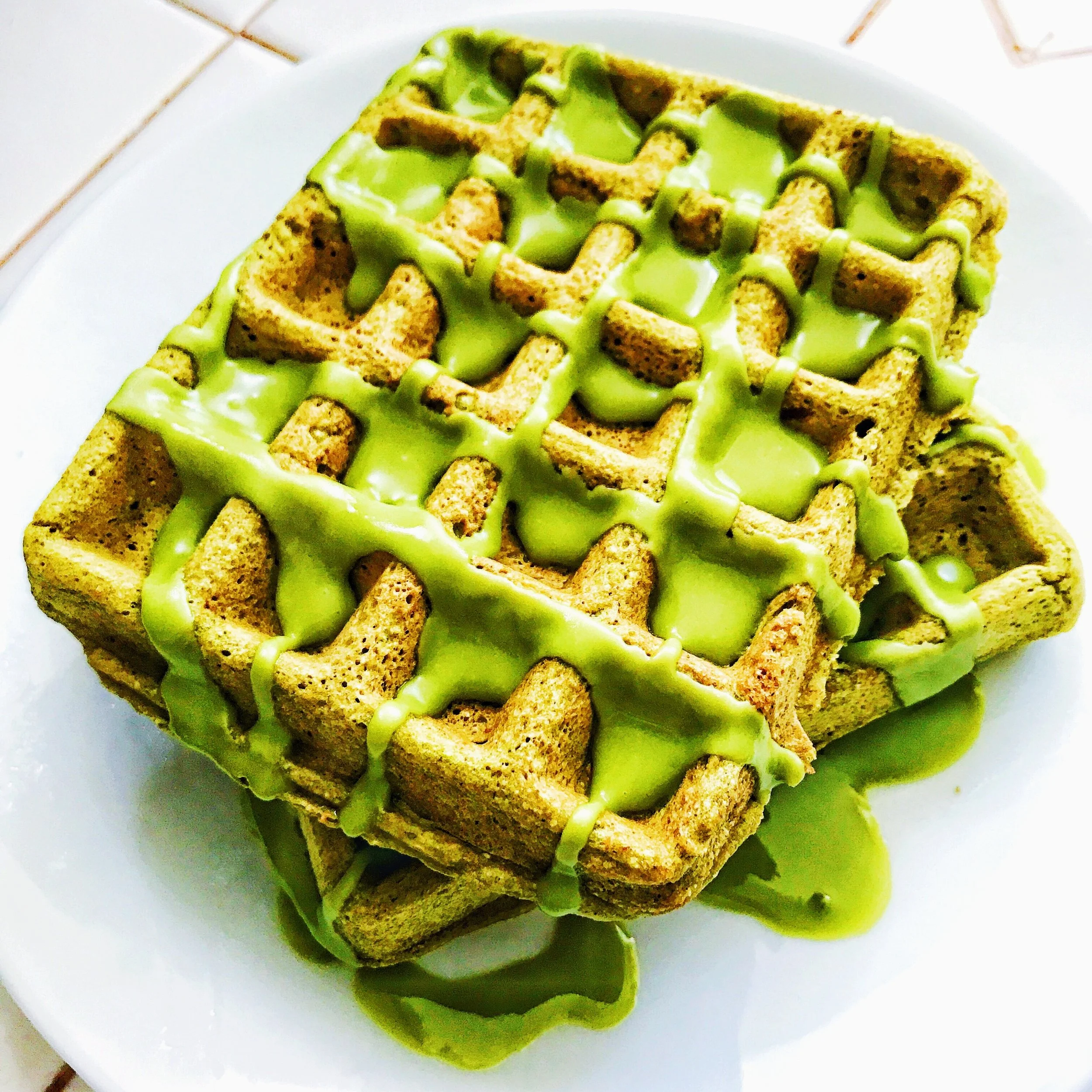 Clean-Eating Matcha Waffles