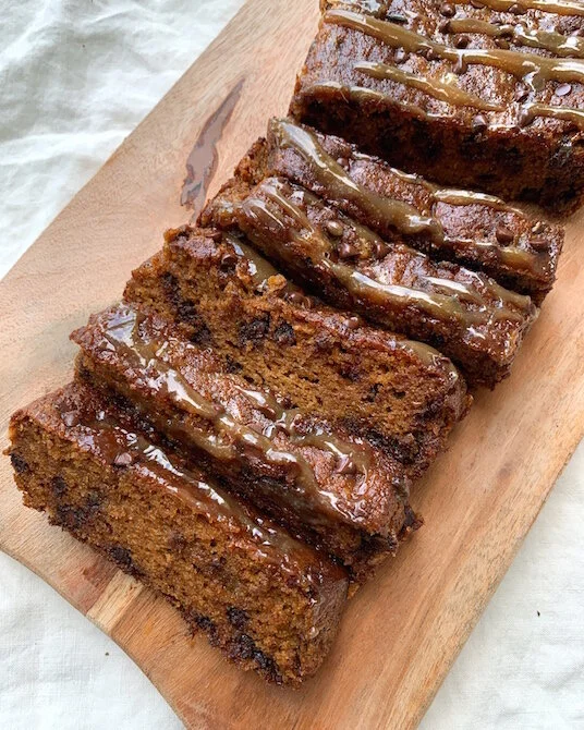 Salted Caramel Chocolate Chip Pumpkin Bread