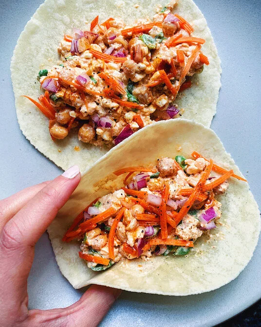 Buffalo Chickpea Tacos