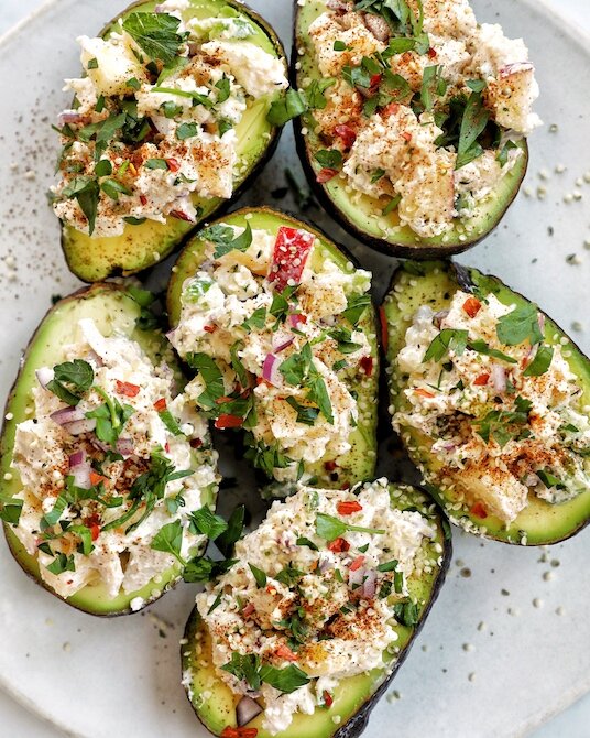 Avocados Stuffed with Chicken Apple Salad — Kale Me Maybe