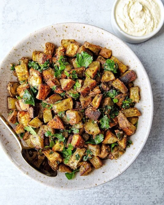 Roasted Za'atar Potatoes with Lemon Feta Sauce