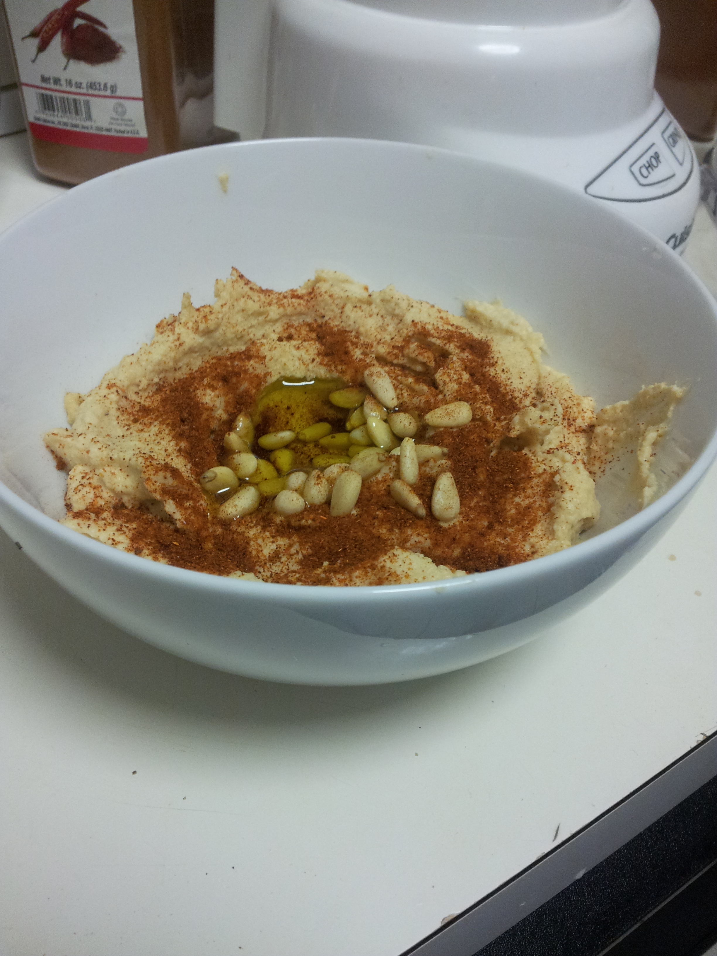 Post-session snack: Homemade hummus
