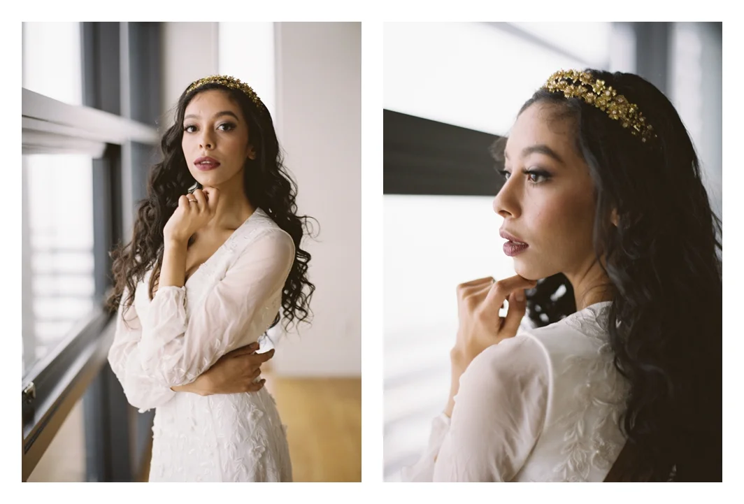 bride portrait, hairpiece