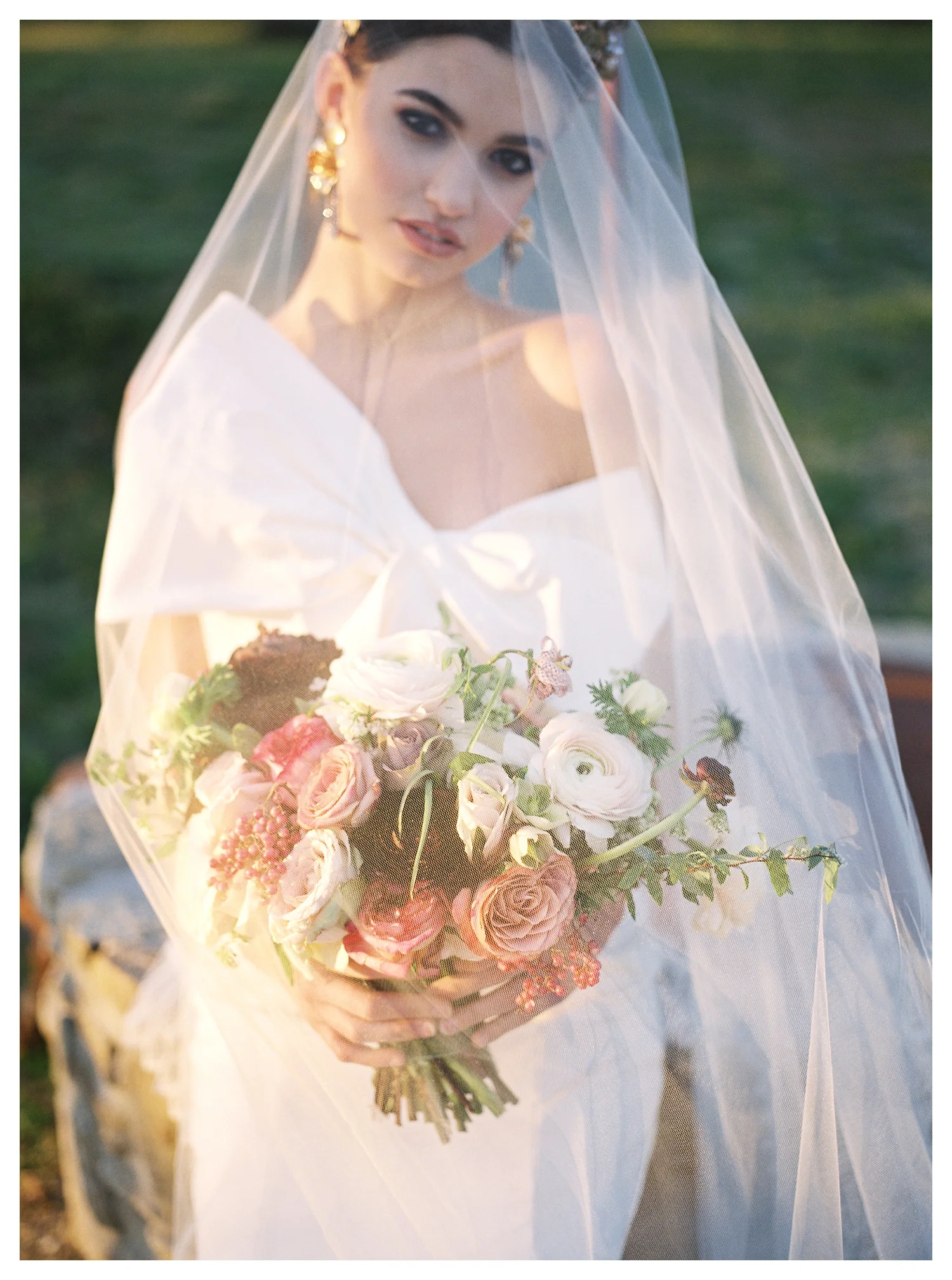 bride portrait golden hour tuscany