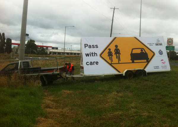 Bike Safe Vic Trailer A-Frame signs Geelong .jpg