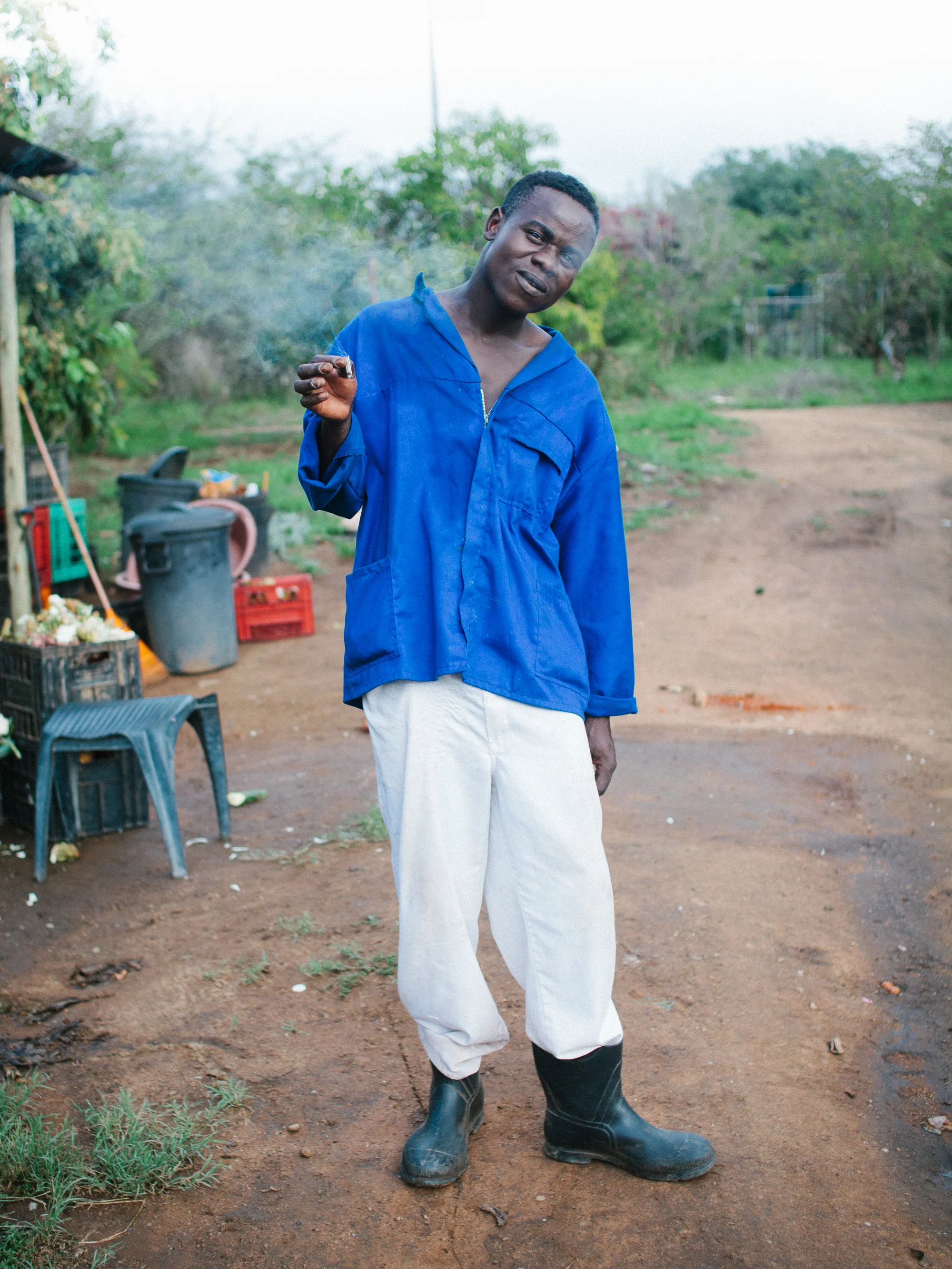 Musasa, one of the workers at the VMF, after a hard day's work