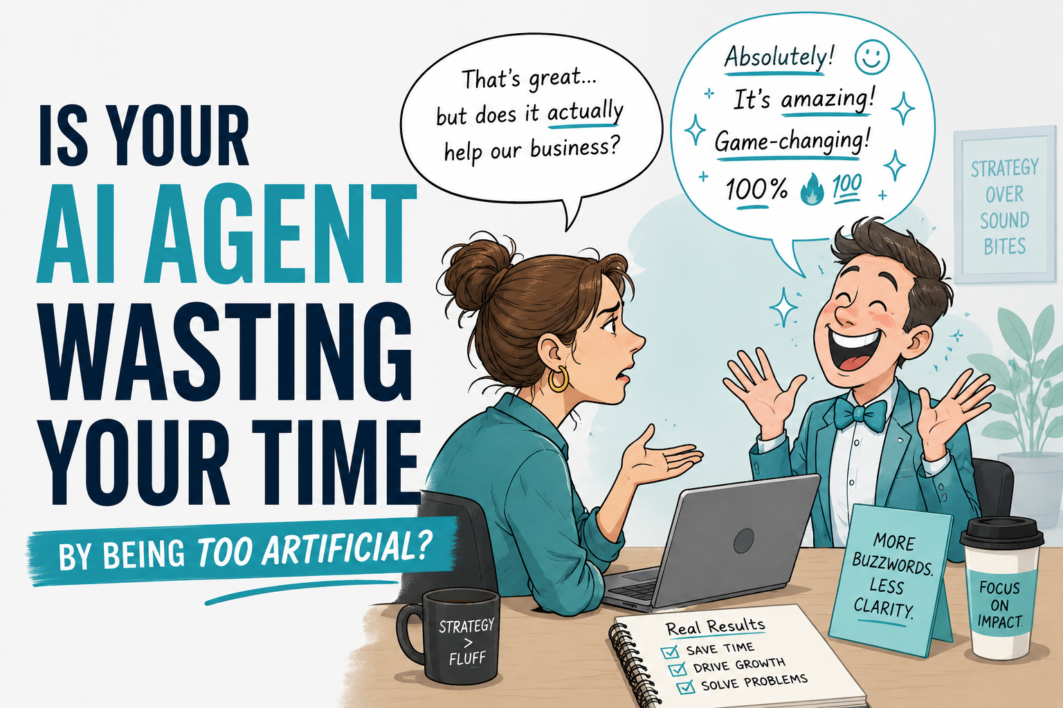 AI Agents being overly positive can be distracting , cause confusion and take us off-course. This is the opposite of the perceived efficiency that we use them for in the first place.