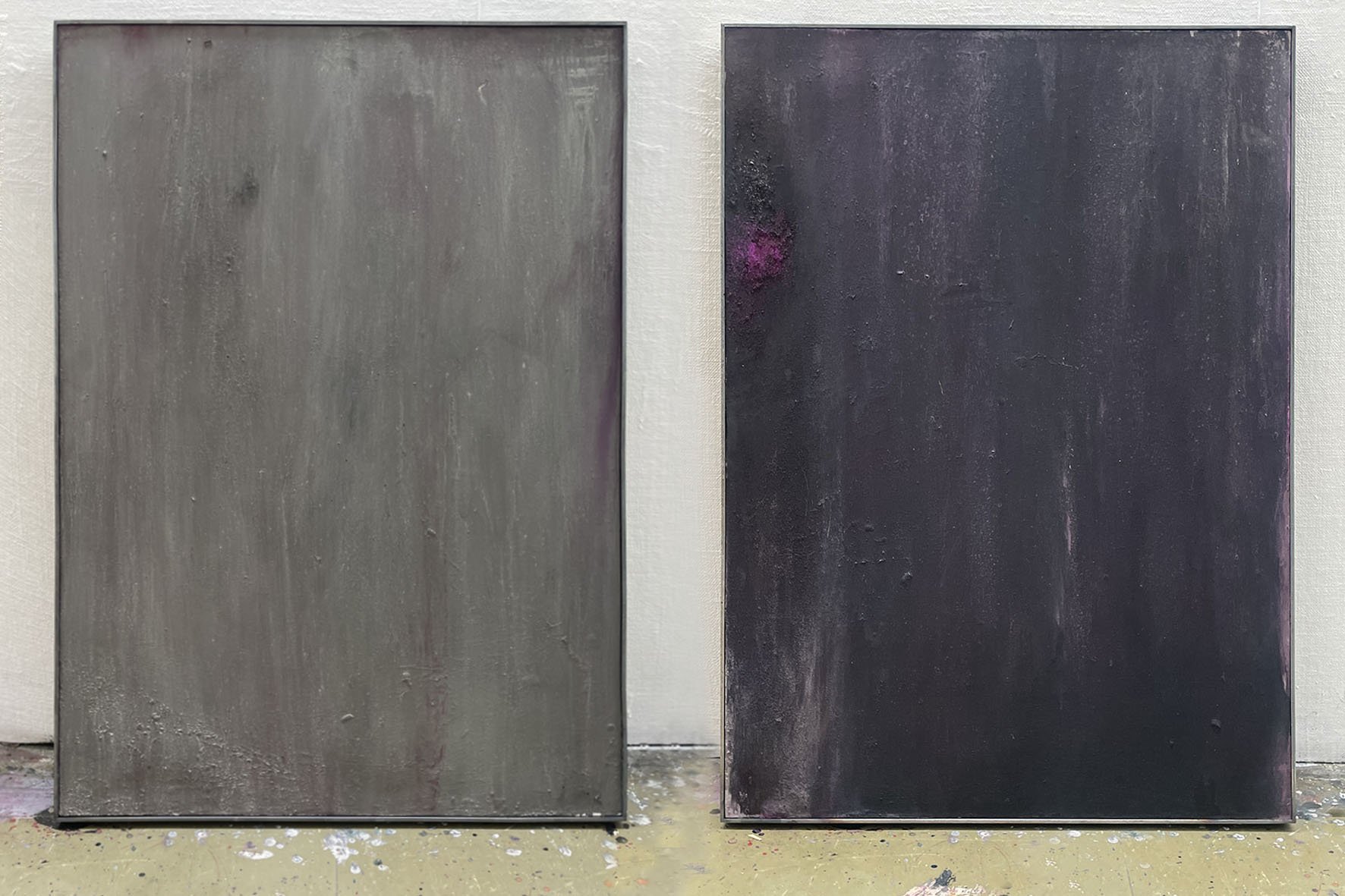  Mixed media, aluminium panel in steel frame, 600 x 840mm 