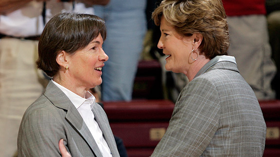 Tara VanDerveer (Stanford) & Pat Summitt (Tennessee) Women's Basketball Coaches.