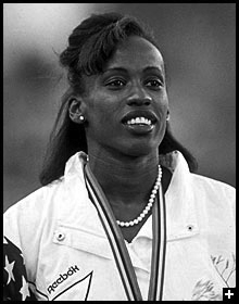 Jackie Joyner-Kersee - Heptathlete and long jump medallist in 4 Olympic games.