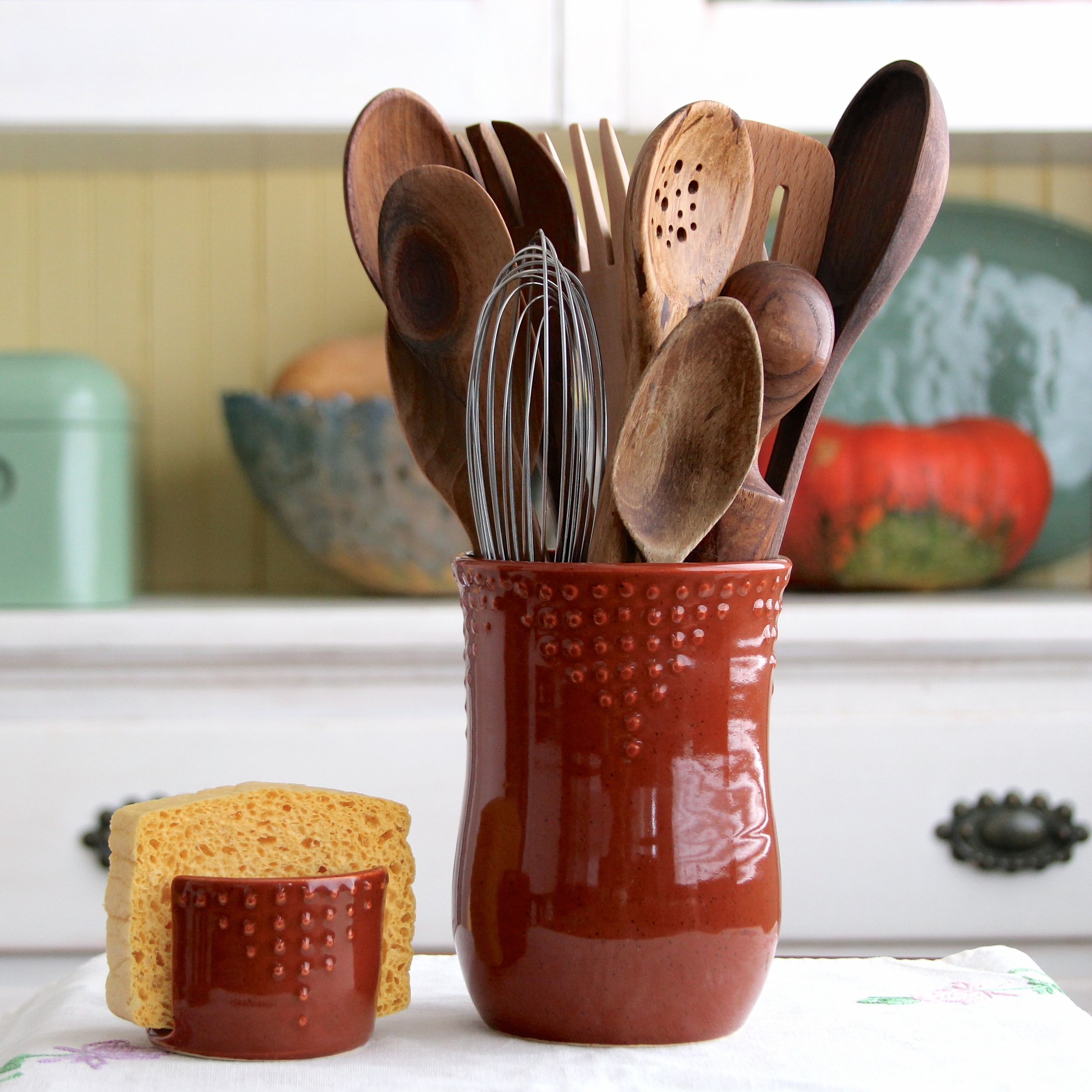 Handmade Ceramic Vase Pottery Home Decor Flower Vase Kitchen Decor Utensil Holder Gifts for Home