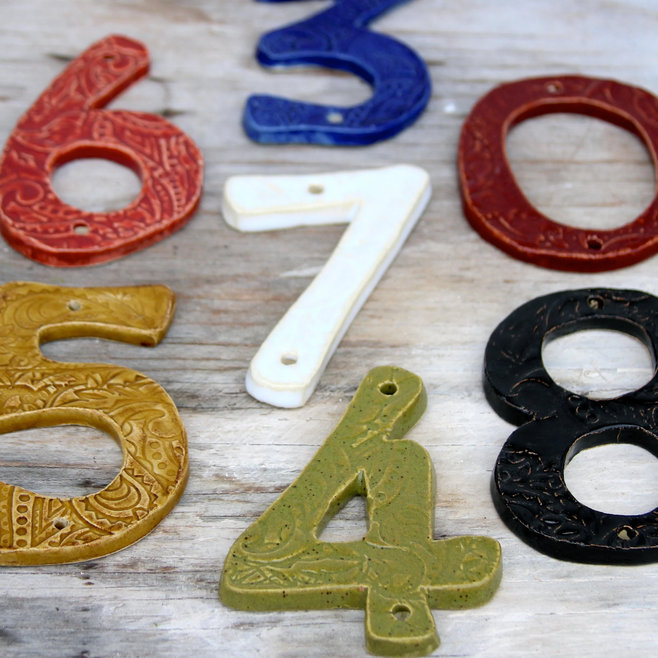 House Numbers Organic Style Paisley Design Custom Color — Back