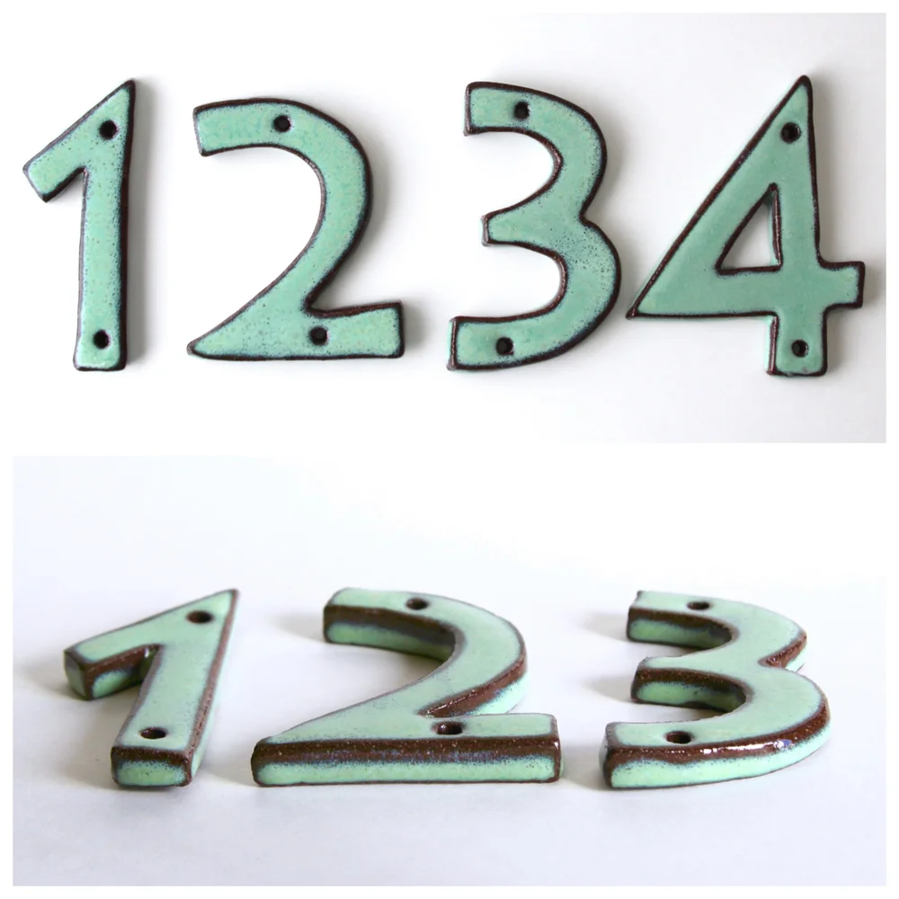 LUCK HOUSE Mid Century Cursive House Numbers for Outside, 6 inch Black