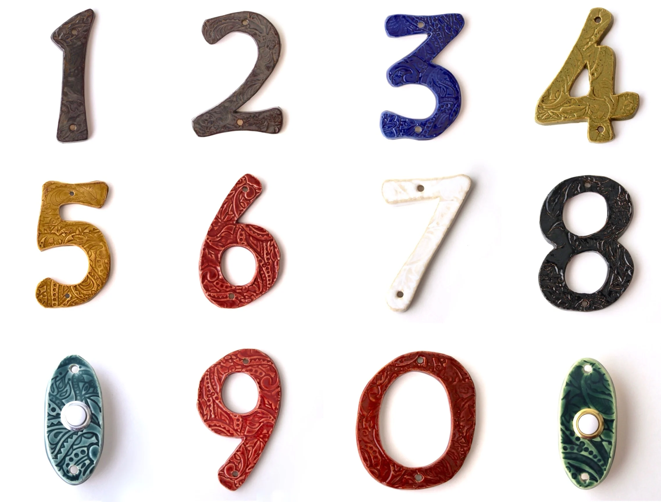 Numbers Inlay Designs House Numbers - Organic Style - Paisley Design - Custom Color — Back ...