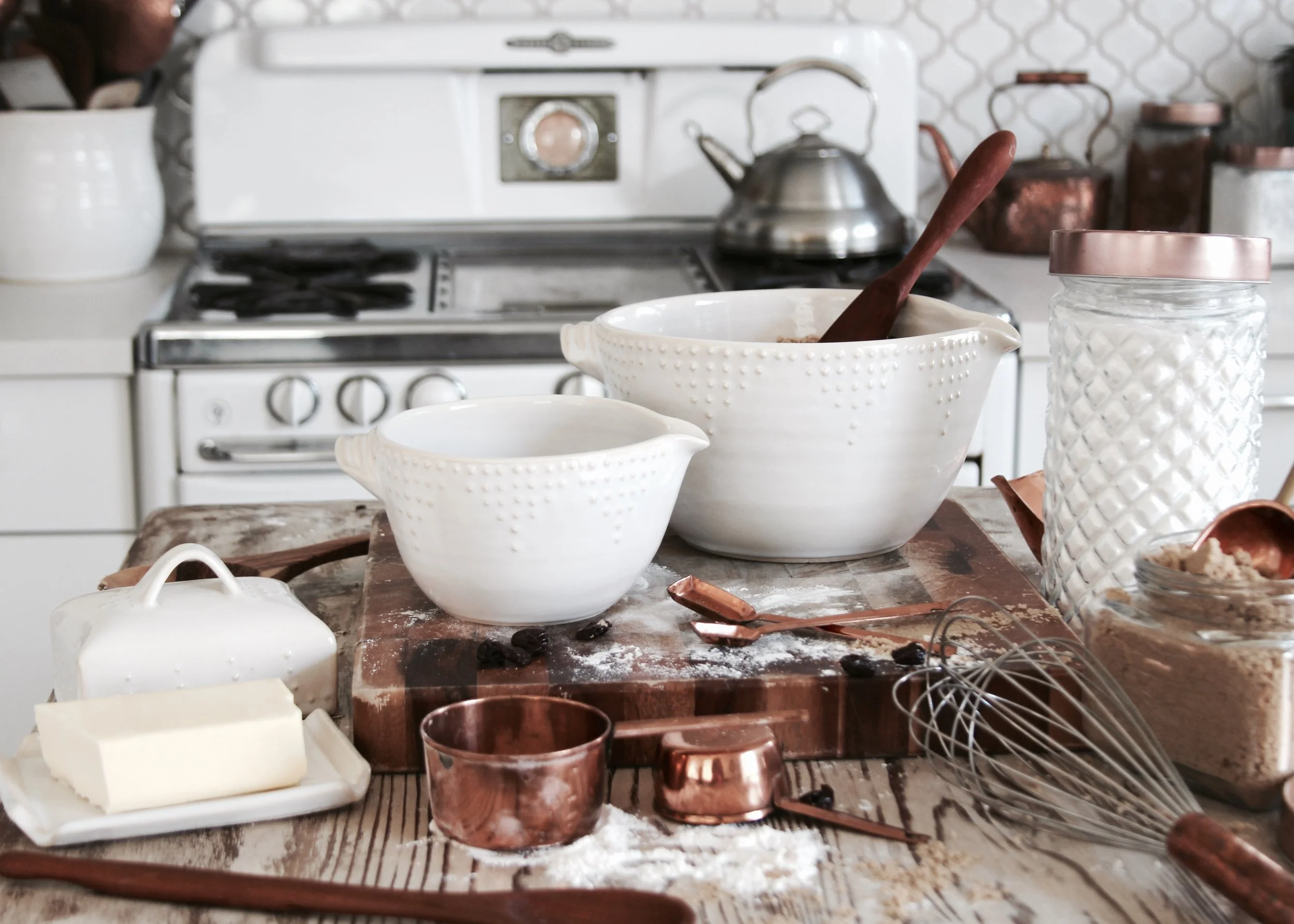 Batter Bowls in Creamy White