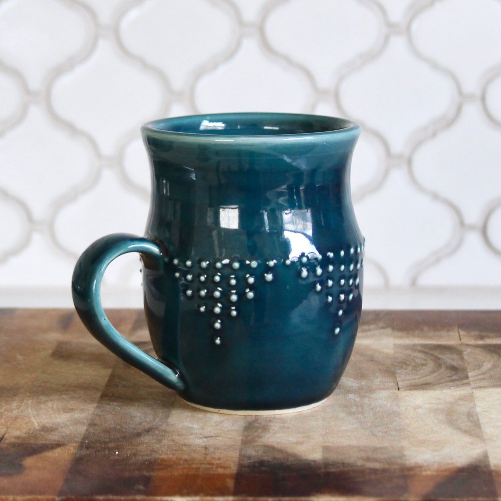 Turquoise Coffee Mug, Large Coffee Mug, Tall Coffee Mug, Large Tea Mug,  Large Tea Cup, Pottery Mug, Handmade Coffee Mug, Ceramic Coffee Mug 