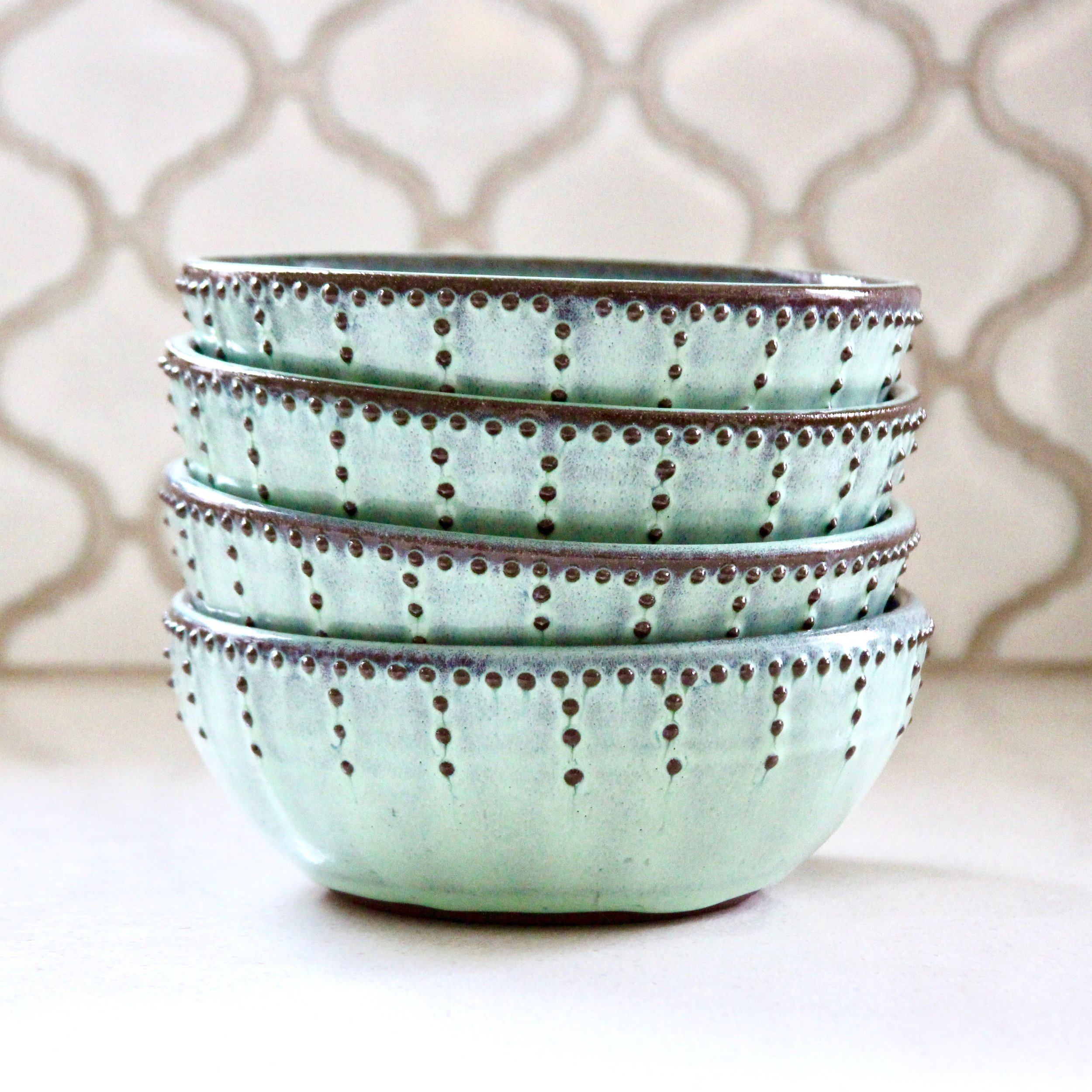 Quid Set of 6 Stoneware Ceramic Soup Bowls Soup Plates Turquoise 18 cm Aqua Standard 