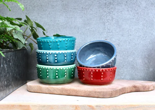 Small Bowl - Dot Design Color Collection — Back Bay Pottery