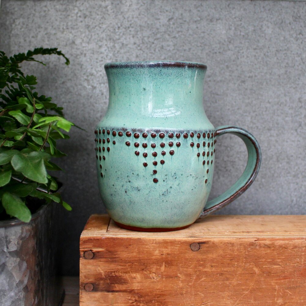 Turquoise Coffee Mug, Large Coffee Mug, Tall Coffee Mug, Large Tea Mug,  Large Tea Cup, Pottery Mug, Handmade Coffee Mug, Ceramic Coffee Mug 