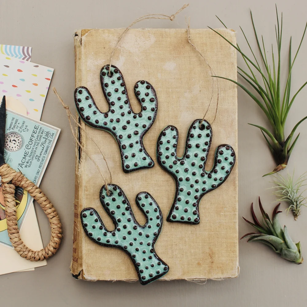 Saguaro Cactus Ornament  Back Bay Pottery