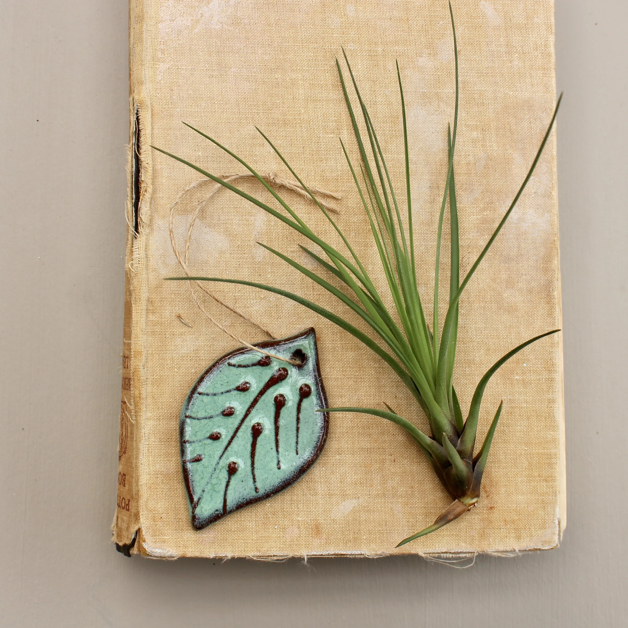 Leaf Ornament in Aqua Mist