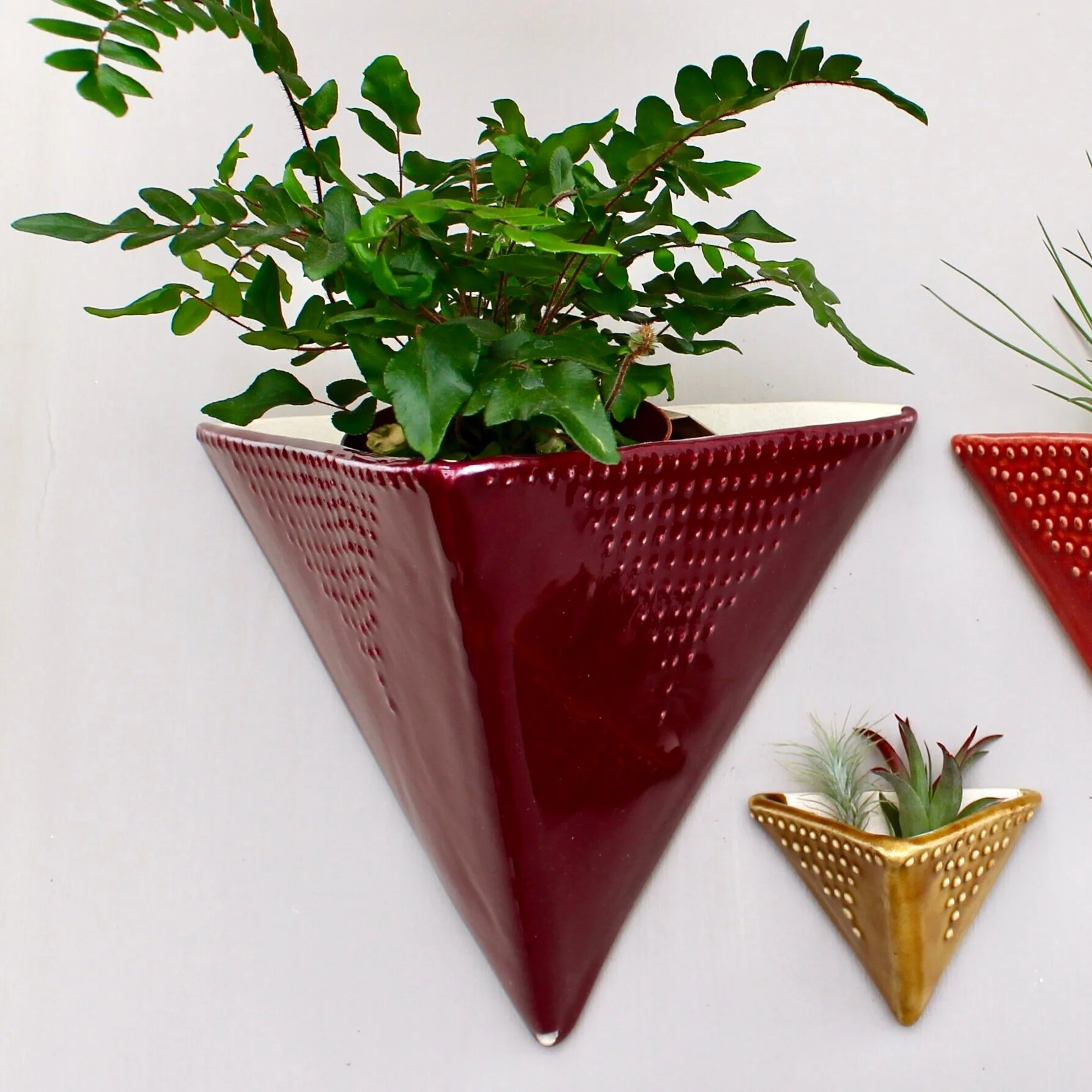 Triangle Wall Planter - Extra Large Wall Pocket - 16 Color Choices