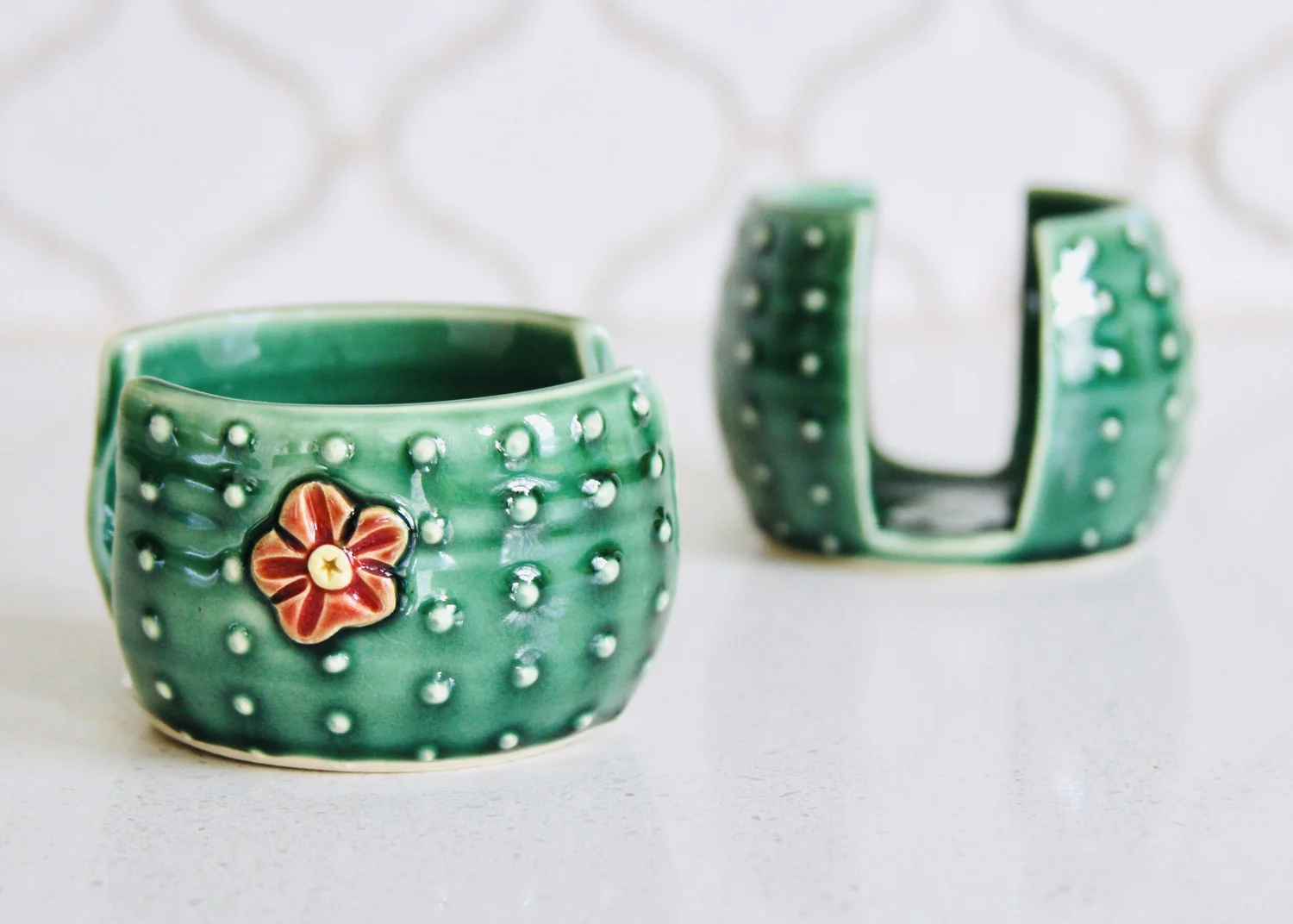 Sponge /& Accessory Dish Green Barrel Cactus Soap