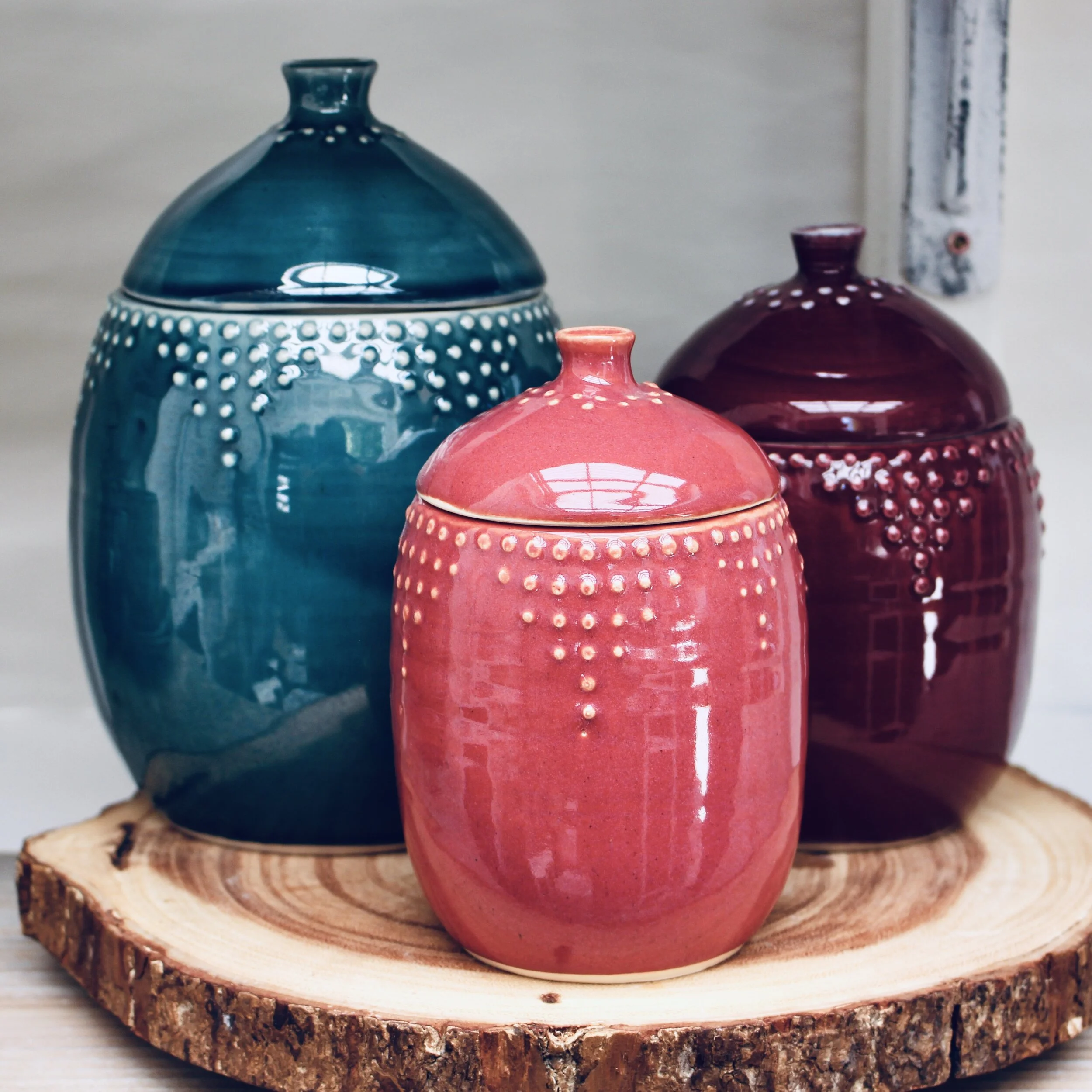 Large Lidded Jar Set - Color Collection
