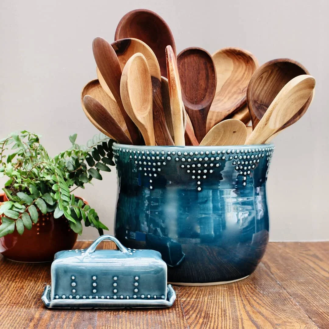 I'm happily working away in my little pottery studio today! Staying busy and having a schedule helps me keep sane. How are you all holding up?