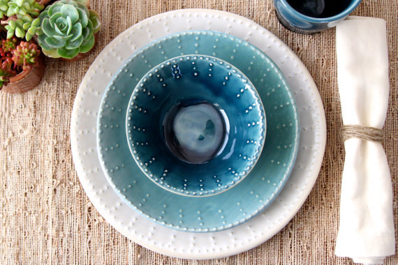 Covered Butter Dish in Aqua Mist, US Size — Back Bay Pottery