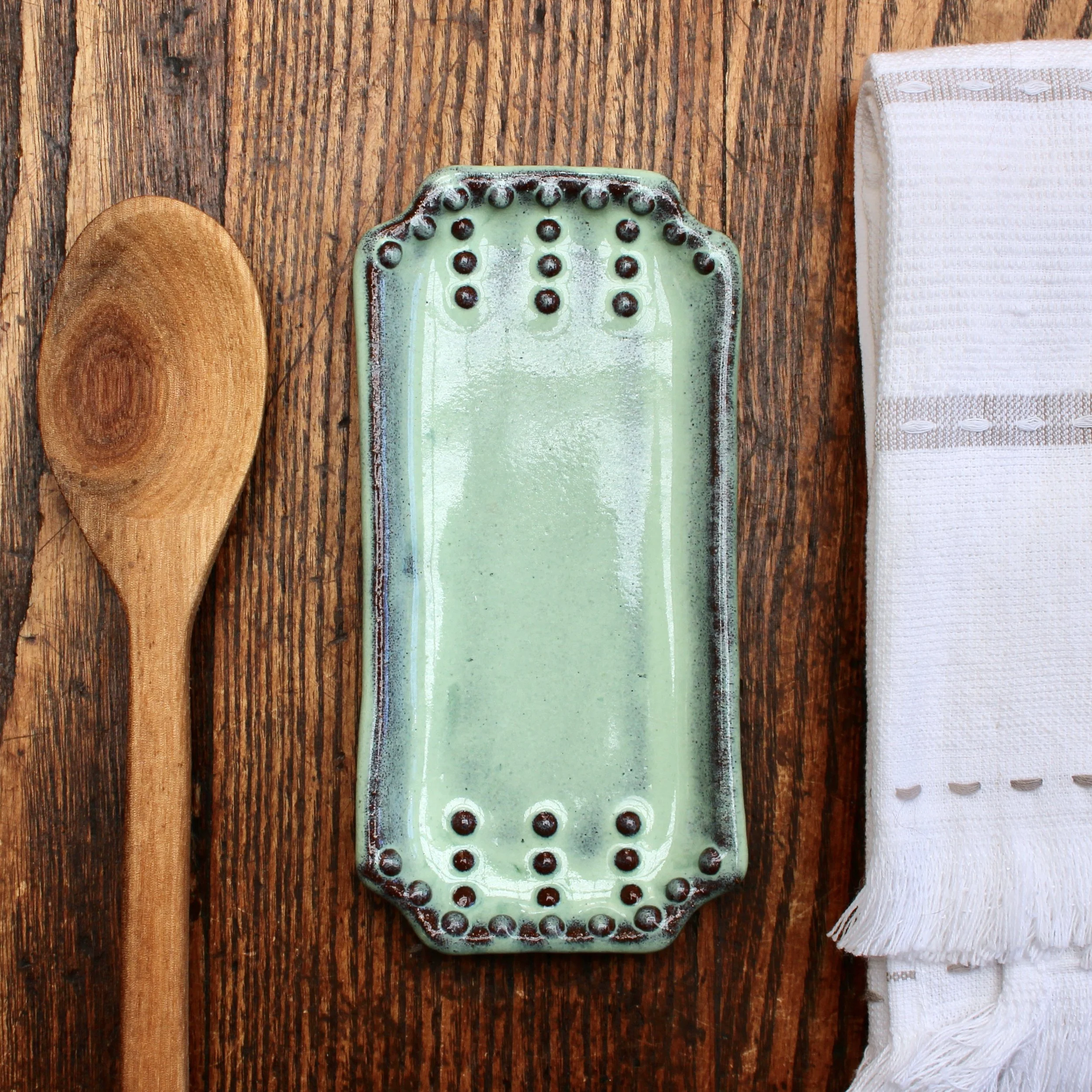 Spoon Rest / Butter Dish in Aqua Mist