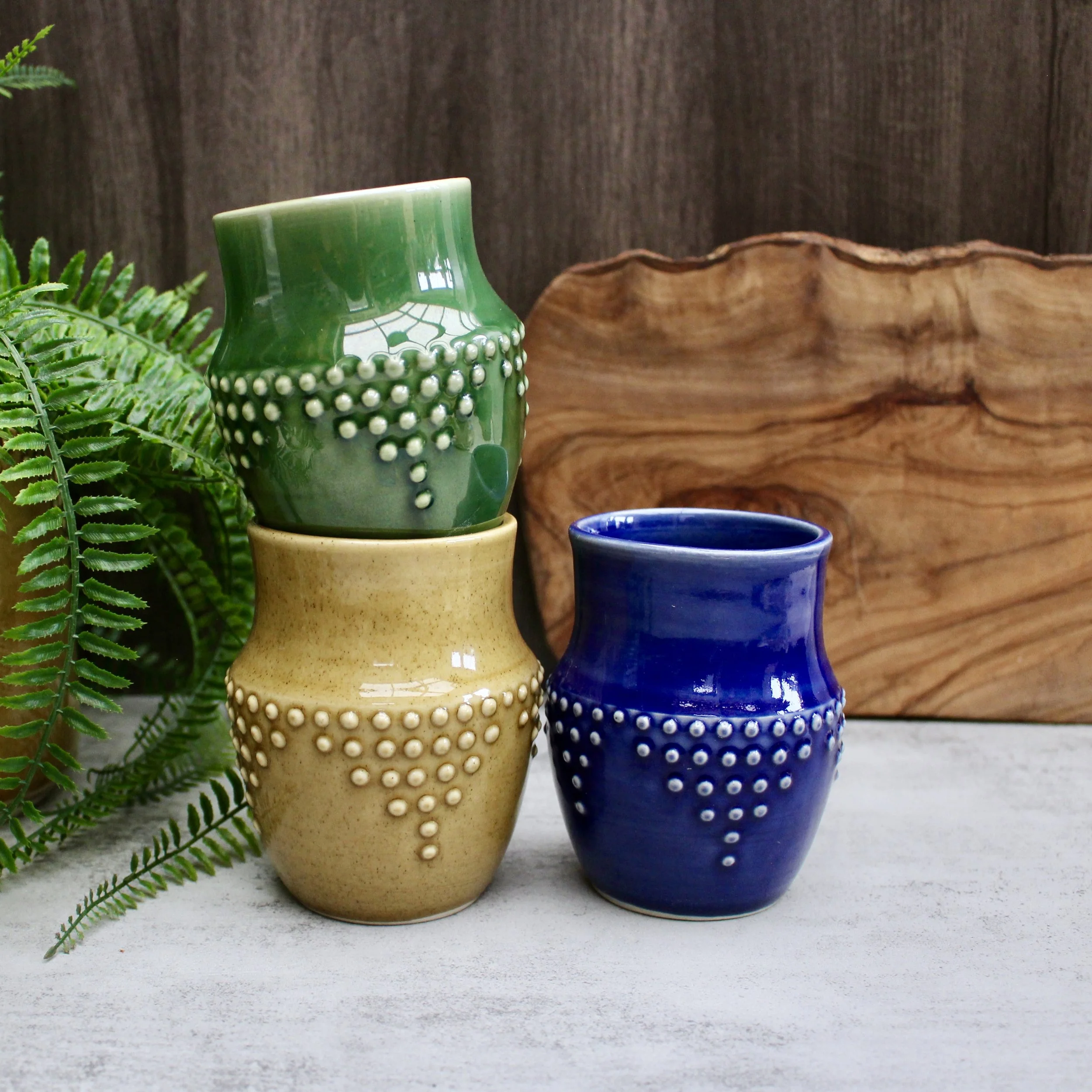 Handmade Tumbler Cup - 16 Color Choices - Dot Design Dinnerware Collection