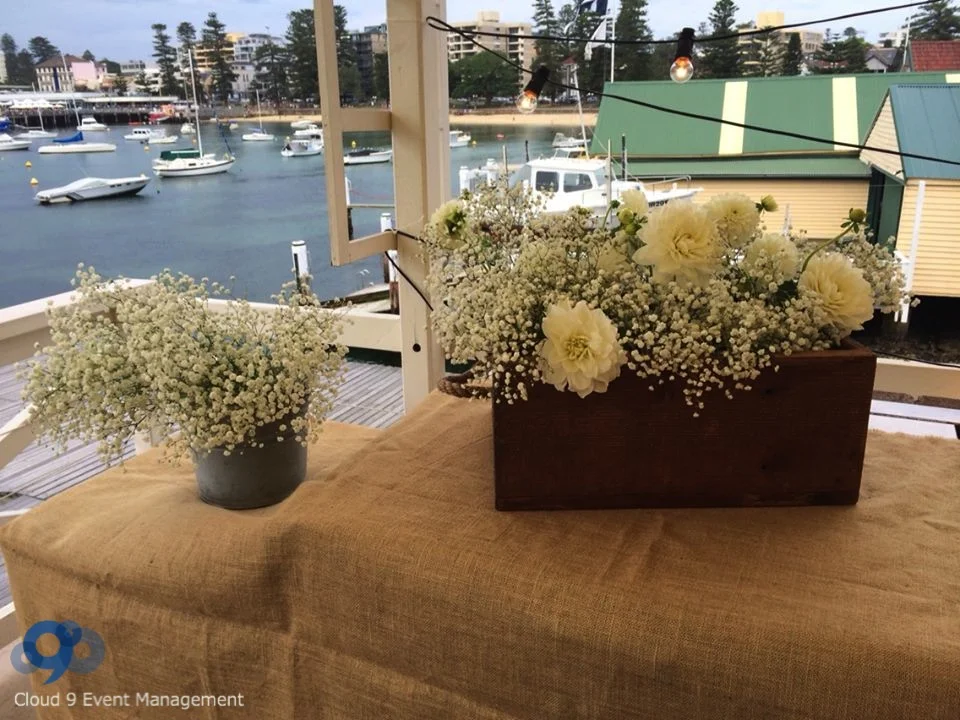 Stylish Decorations - flower pots & hessian