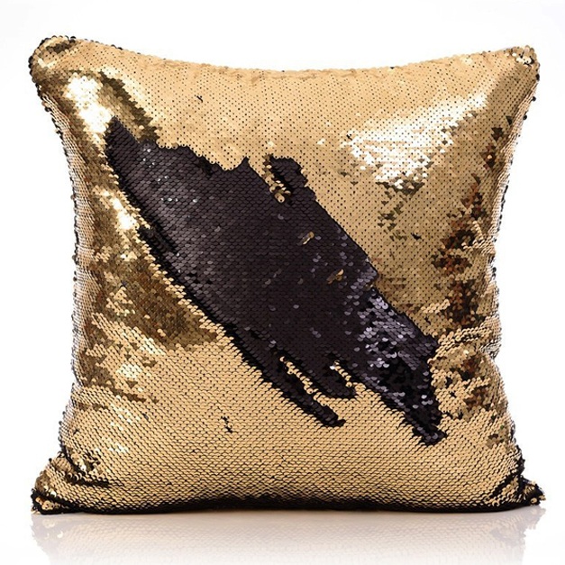 Gold \u0026 Black Sequin Cushion — Cloud 9 