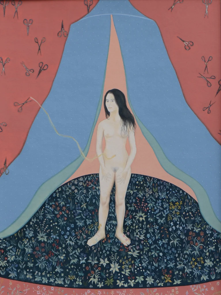 Untitled Gouache and silver leaf on Wasli paper 18 x 24 cm 2011