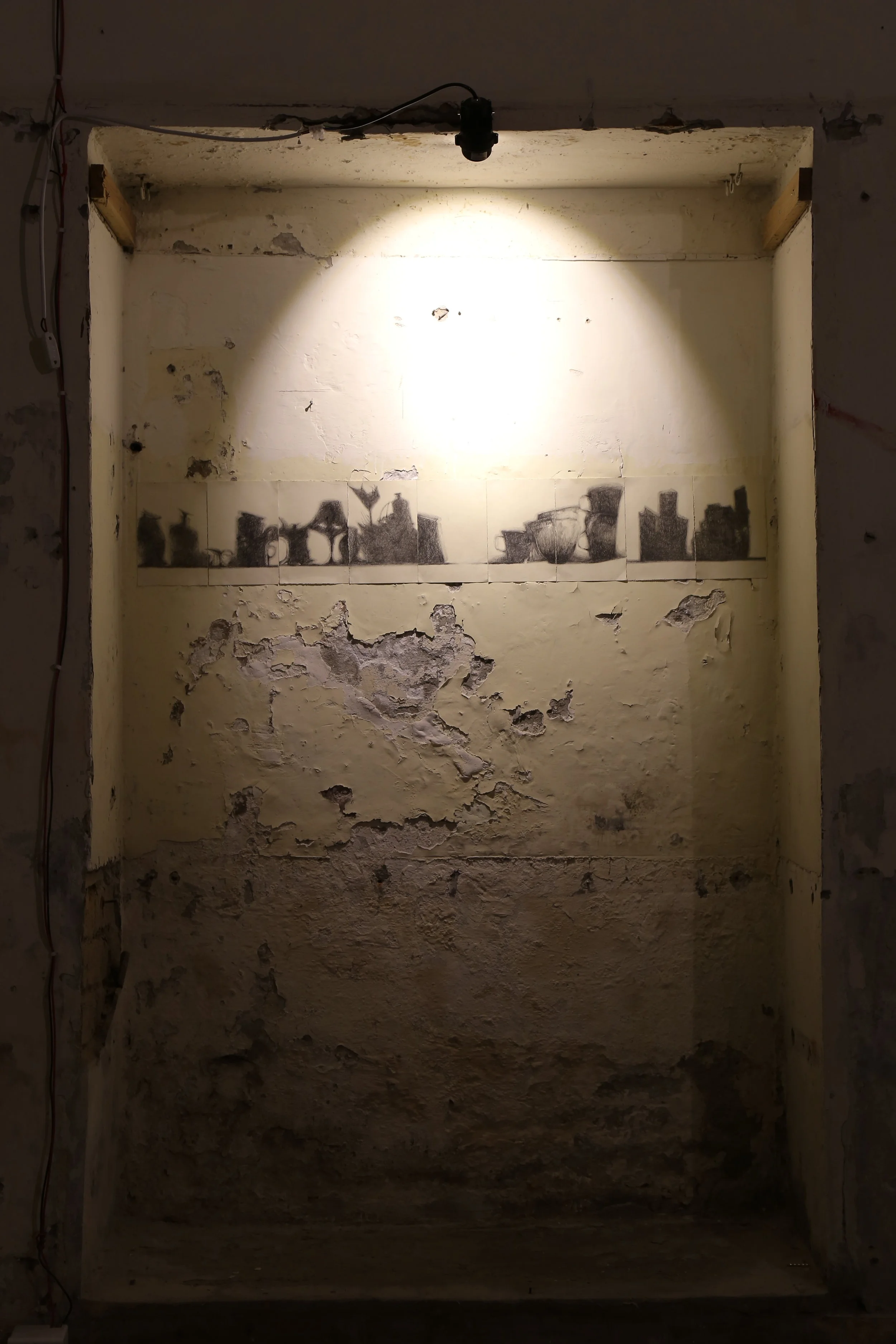  Zara Asgher  ‘Remains’  Graphite on paper  7.5 x 45 inches  2017 