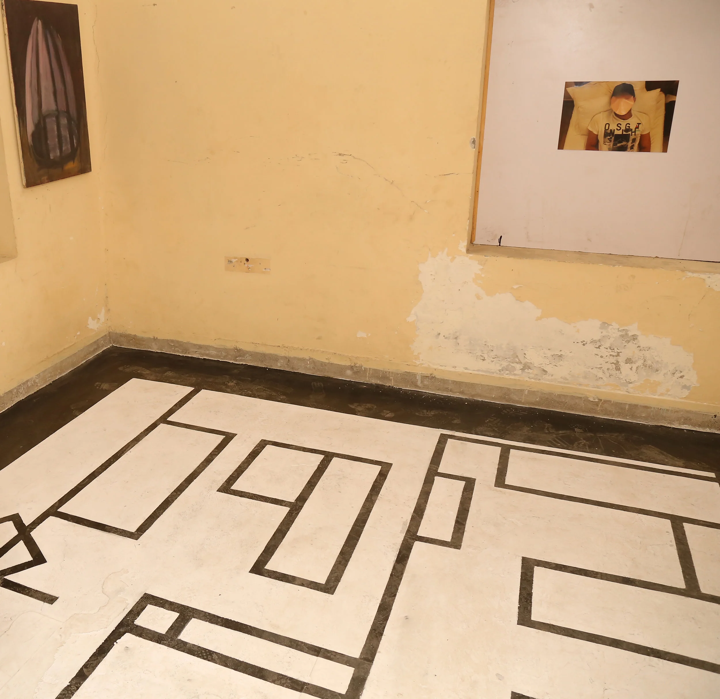  Abdullah Qureshi  ‘Hide and Seek II’   Painting, photography and audio installation  Dimensions variable  2017 