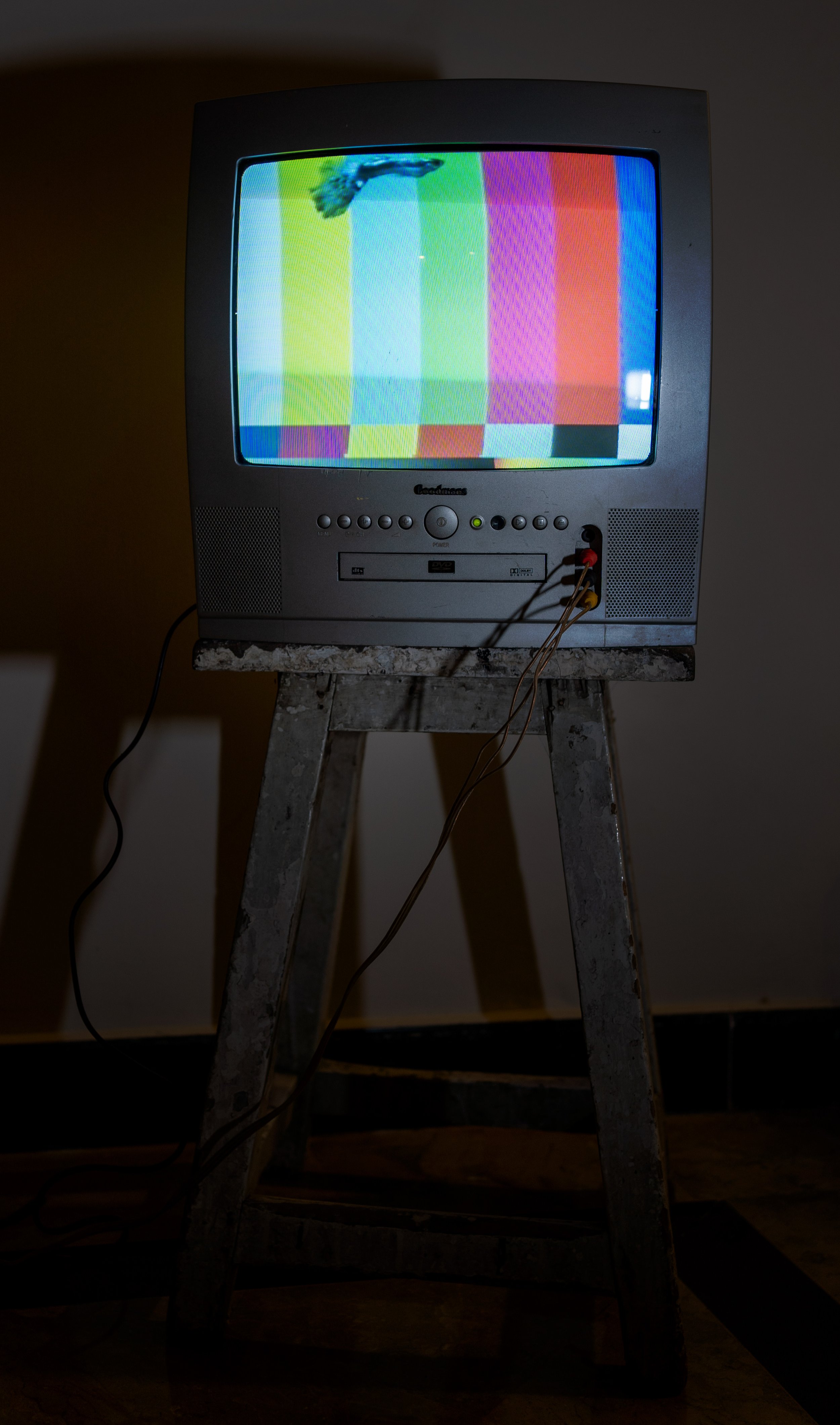  A Portrait of a Procrastinating Artist  Film (2 minutes, 30 seconds), television set, DVD player, stool  2022 