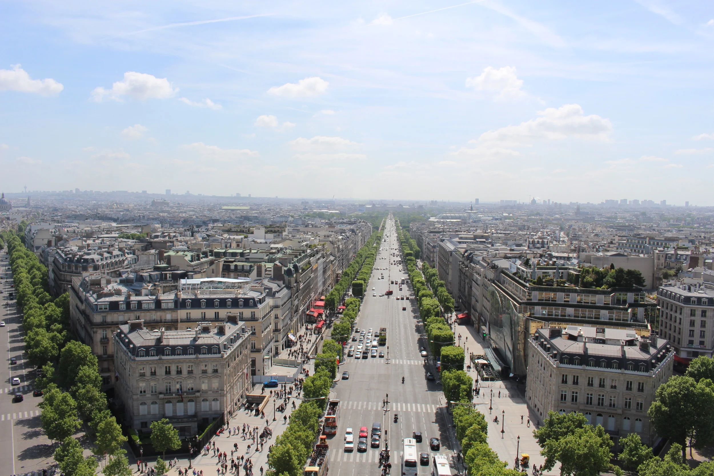 View from the top of the Arc de Triomphe
