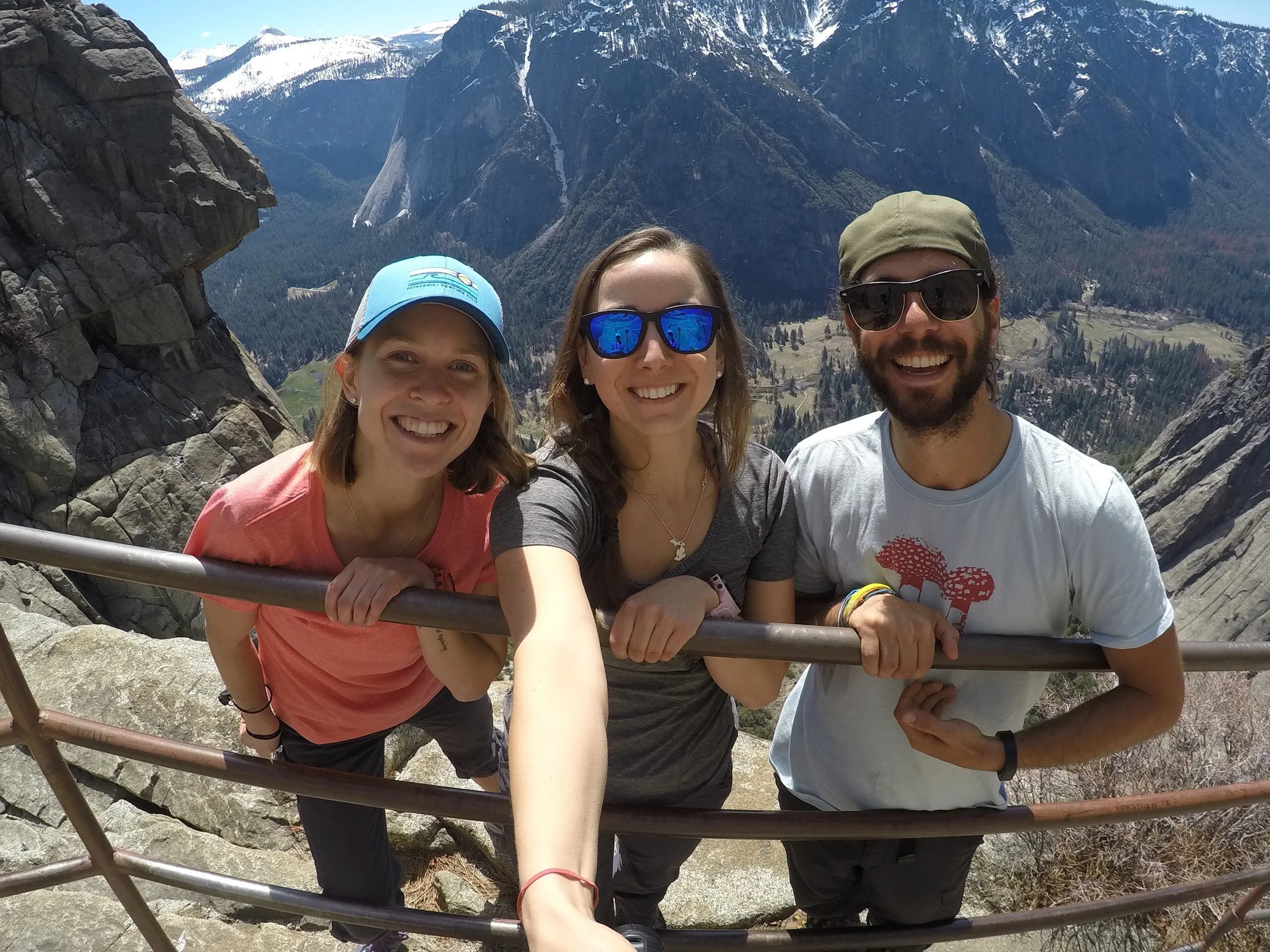 Hannah 1 , Hannah 2 (me), and Alex at the top of Upper Yosemite Falls