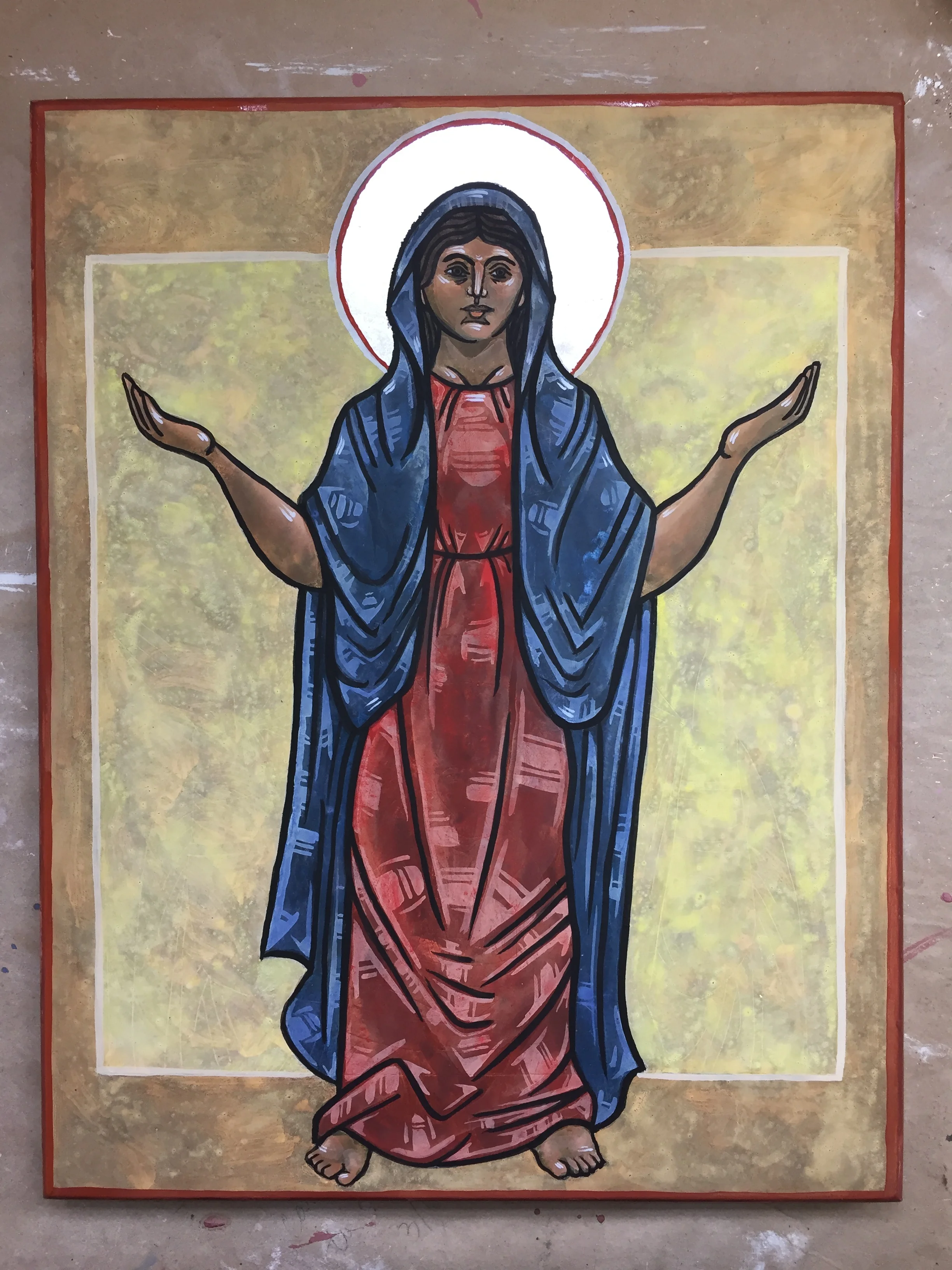   Our Lady  (2016)  egg tempura on icon board  8” x 10”  not for sale 